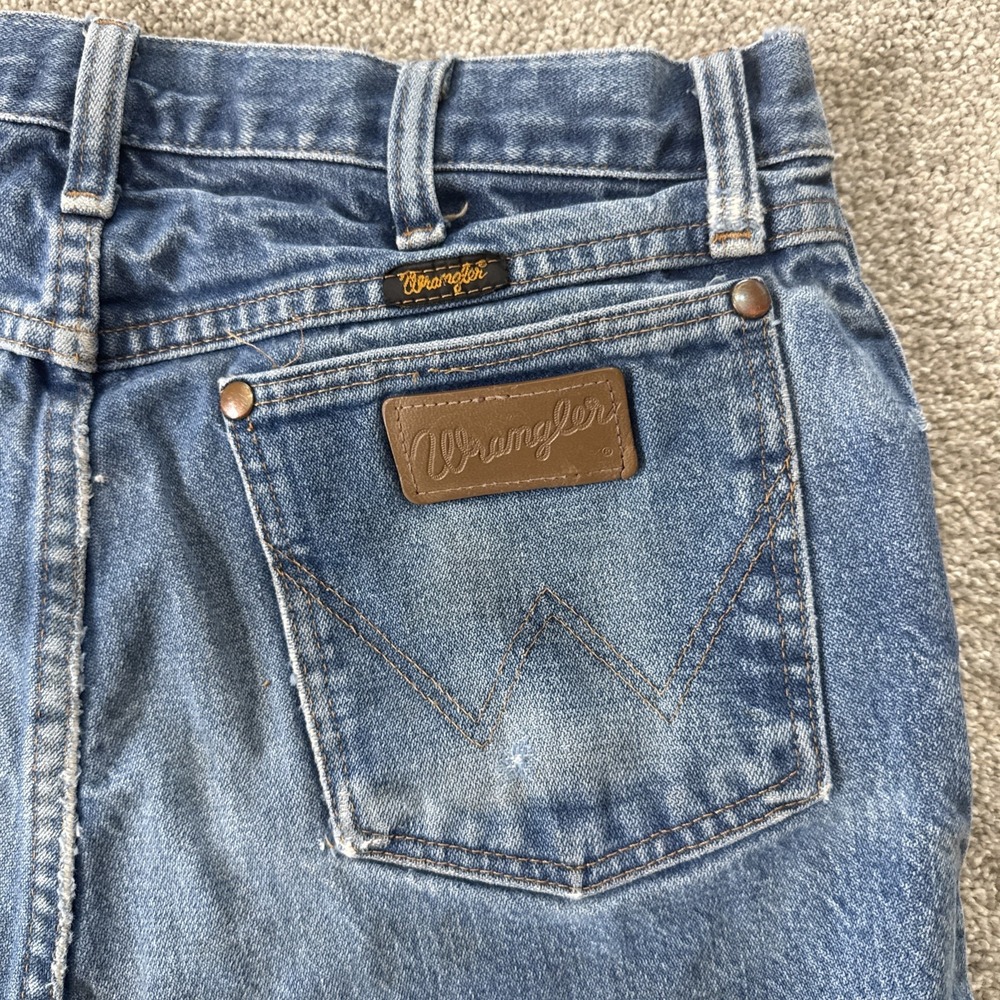 Vintage Wrangler Cowboy Cut Jeans 32x38 Blue Faded - Picture 8 of 10
